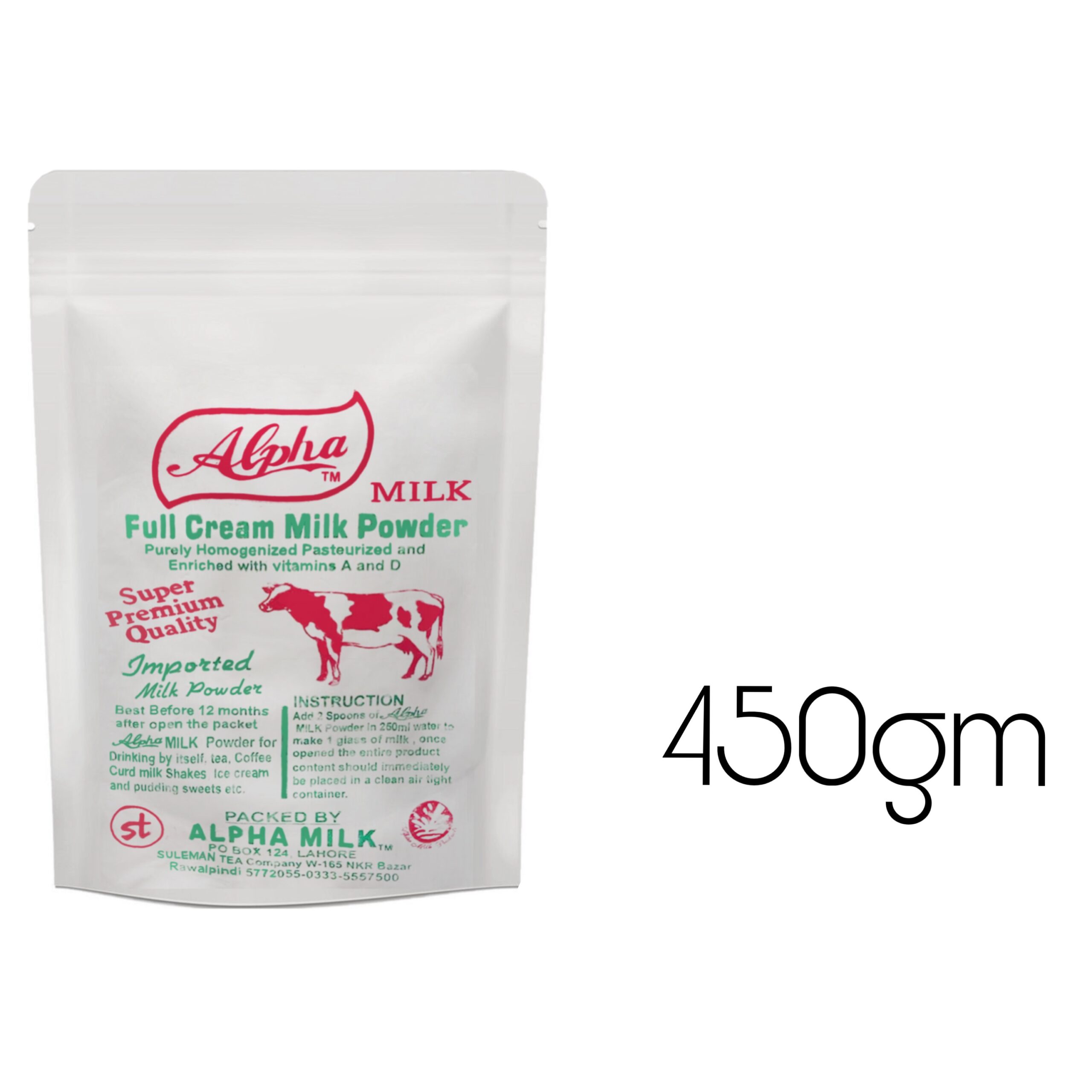 Alpha White Milk Powder 450gm
